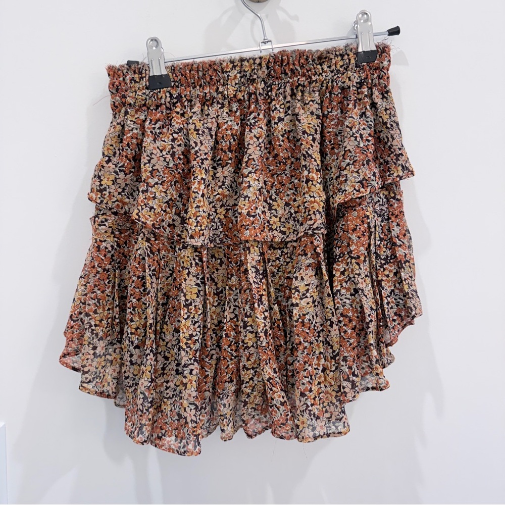 LoveShackFancy Multicolor Ruffle Mini Skirt - Picture 2 of 6